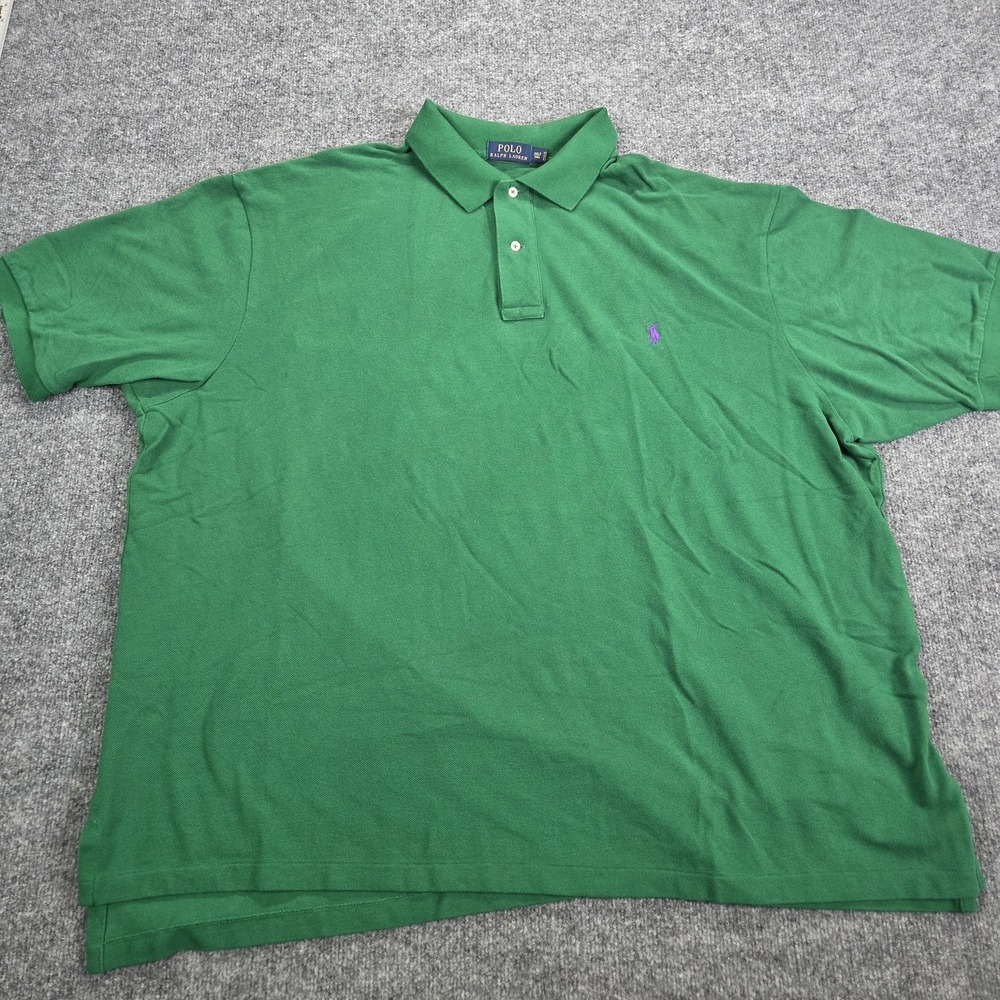 Polo‎ Ralph Lauren Polo Shirt Mens Big 3XLT Green Pony Logo Cotton Short Sleeve